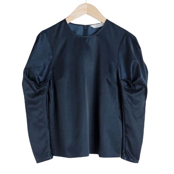 & Other Stories Puff Sleeves Sateen Top in size 2 - Picture 8 of 8